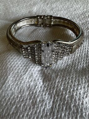 Brilliant Silver Crystal Cocktail Bracelet